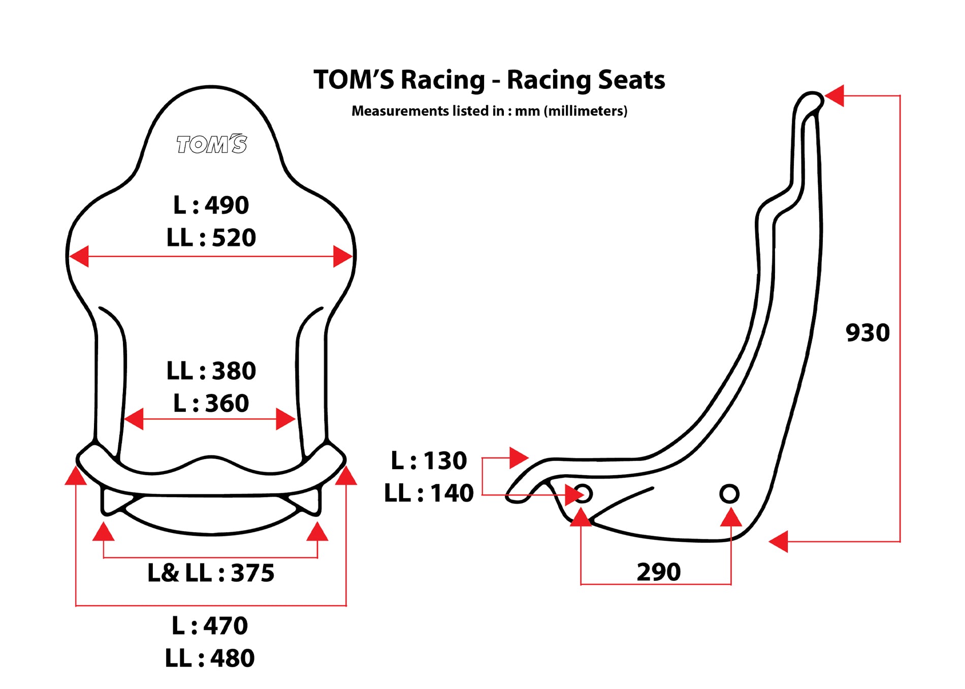 Tom's Racing Parts TOM'S Racing - TOM'S HERITAGE EDITION Bucket Seats (Carbon Kevlar ...