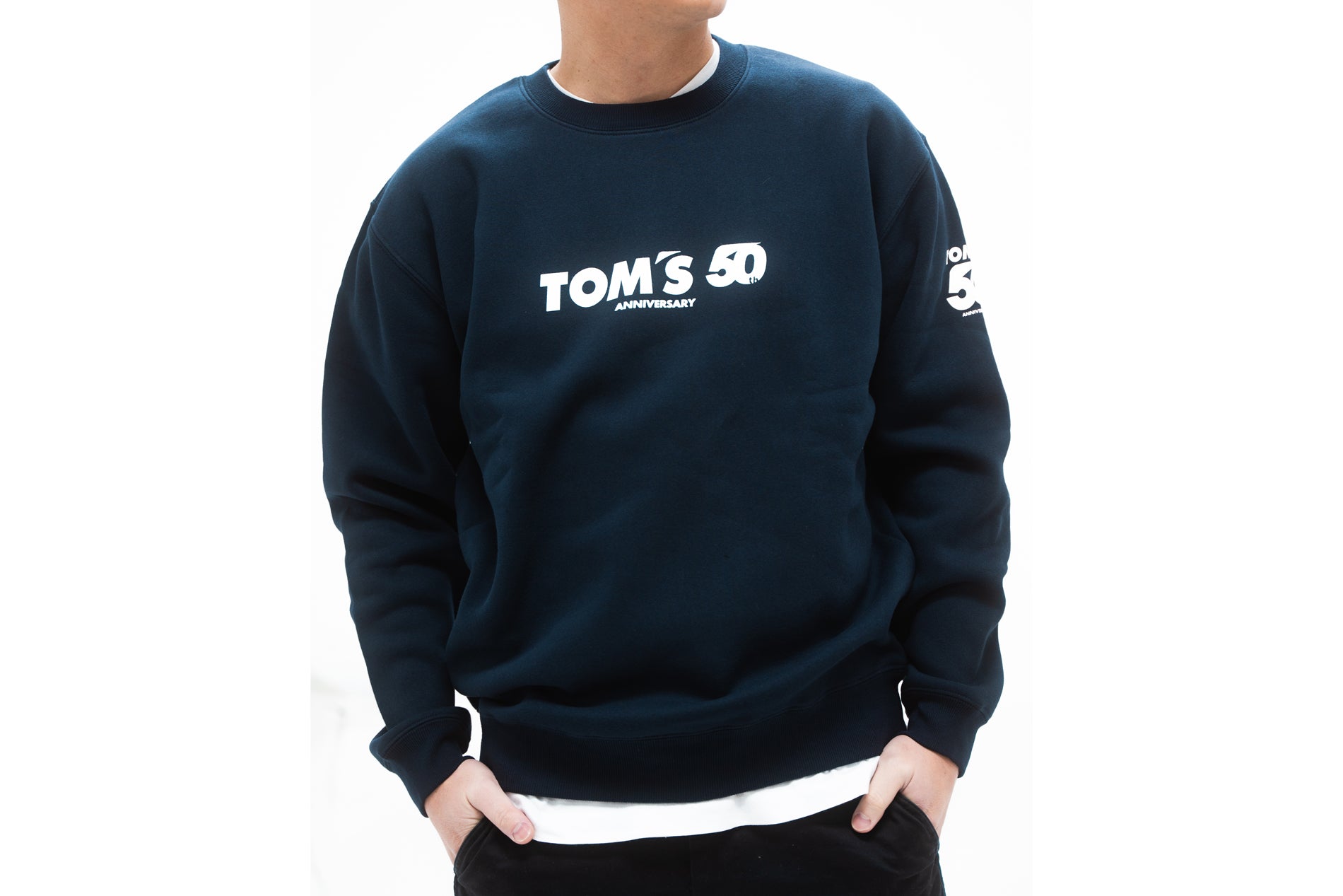 TOM'S Racing - 50th Anniversary Crewneck Sweater - Navy | APEXi USA