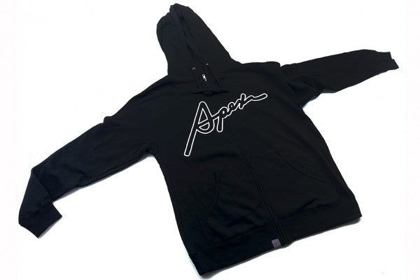 A'PEXi Cursive Zip-up - Hoodie - Black- **SOLD OUT**