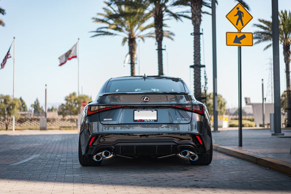 TOM'S Racing - Stainless Axleback Exhaust System - 2021+ Lexus IS 300/350 (Titanium Quad Tips)