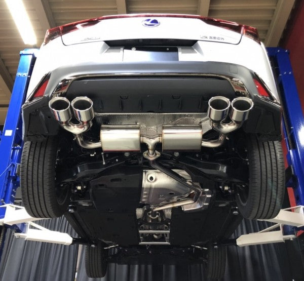 TOM'S Racing- Stainless Exhaust System for 2019+ Lexus UX250h/ UX200 [2WD Only] (Stainless Steel Polished- Quad Tips)-3