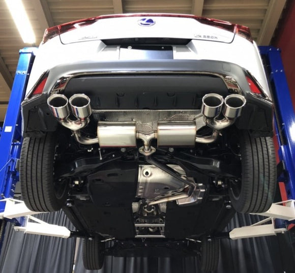 TOM'S Racing - Stainless Exhaust System - 2019+ Lexus UX200/ UX250h [2WD Only] (Stainless Steel Polished- Quad Tips)