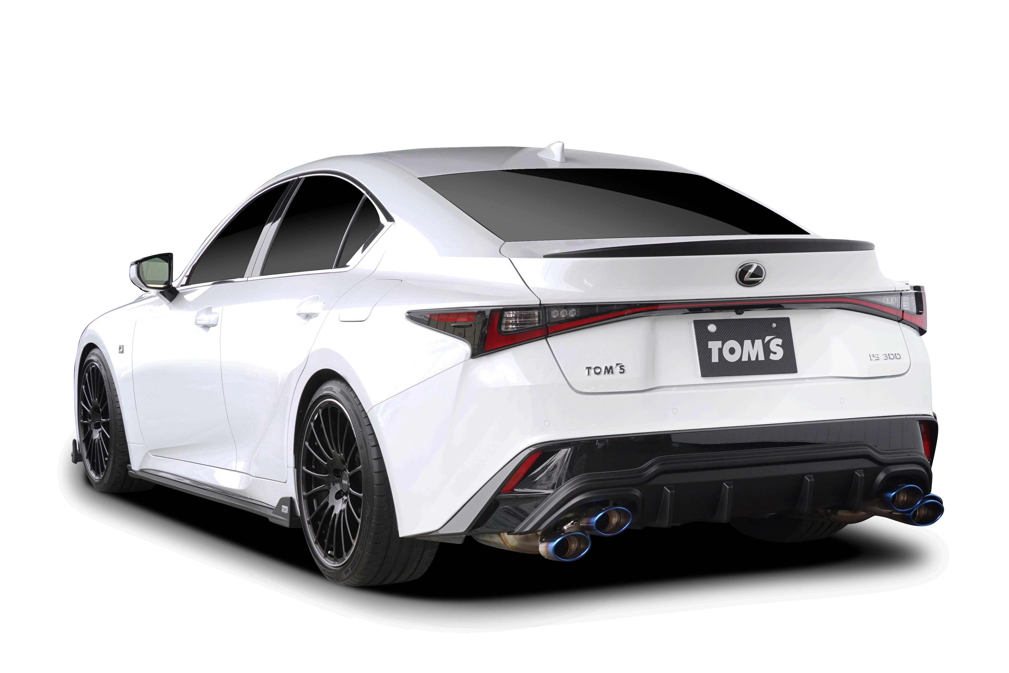 TOM'S Racing- Stainless Axleback Exhaust System for 2021+ Lexus IS 300/350 (Titanium Quad Tips)